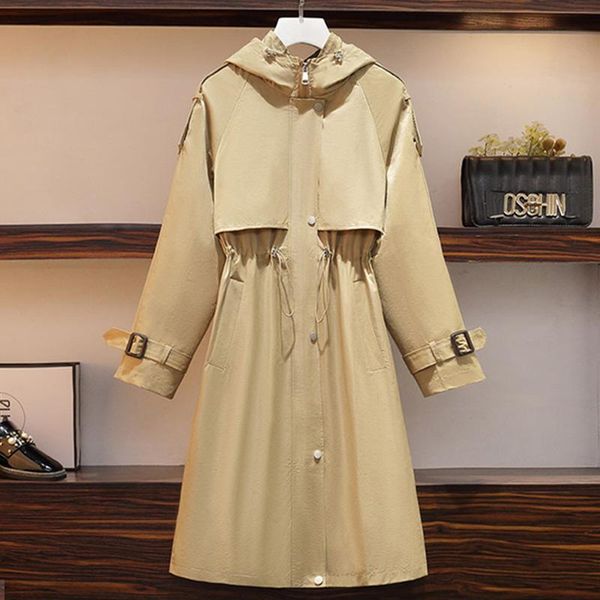 plus size 4xl hooded long sleeve women trenches high waist drawstring zipper female coats epaulet buttons korean lady coat women's tren, Tan;black
plus size 4xl hooded long sleeve women trenches high waist drawstring zipper female coats epaulet buttons korean lady coat women's tren, Tan;black