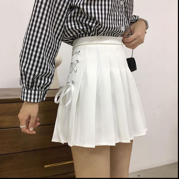 pleated summer solid women skirt a line high waist mini harajuku gothic punk hip hop bow lace up preppy girls, Black
pleated summer solid women skirt a line high waist mini harajuku gothic punk hip hop bow lace up preppy girls, Black