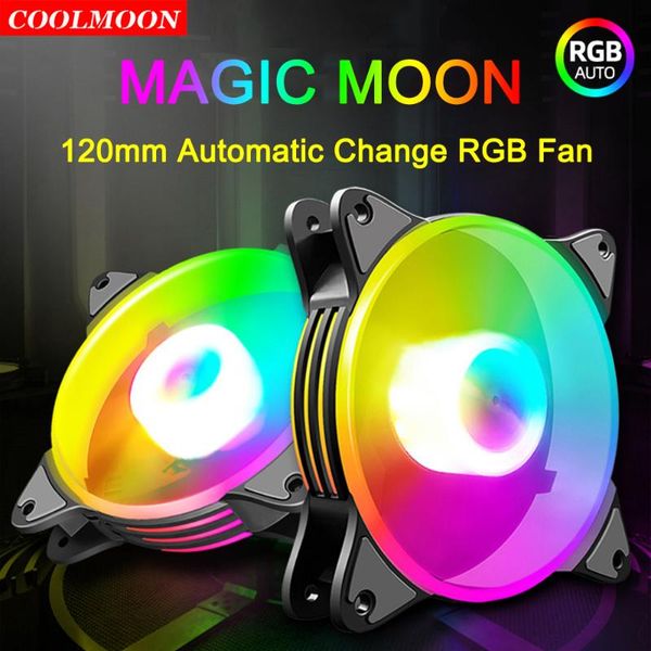 coolmoon magic moon 120mm fan cooling pc computer case fans ide 4pin silent cooler mute multi-layer auto rgb led color radiator & coolings
coolmoon magic moon 120mm fan cooling pc computer case fans ide 4pin silent cooler mute multi-layer auto rgb led color radiator & coolings