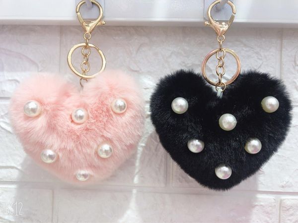 keychains lovely heart pearl women's pom poms faux rex fur ball pendant key chains girl bag hang car ring, Silver
keychains lovely heart pearl women's pom poms faux rex fur ball pendant key chains girl bag hang car ring, Silver