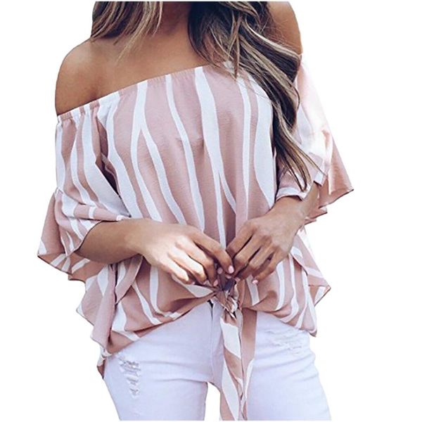 summer t-shirt striped print slash-neck tee creativity loose t-shirts women bandage knotted off shoulder streetwear #t1g women's, White
summer t-shirt striped print slash-neck tee creativity loose t-shirts women bandage knotted off shoulder streetwear #t1g women's, White