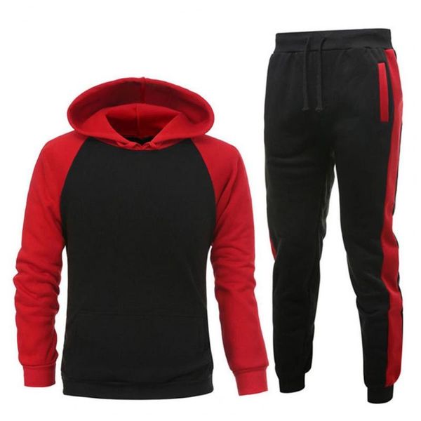 men's hoodies & sweatshirts long sleeve elastic waist sportswear suit two piece patchwork pockets hooded men sweatshirt pants set stree, Black
men's hoodies & sweatshirts long sleeve elastic waist sportswear suit two piece patchwork pockets hooded men sweatshirt pants set stree, Black