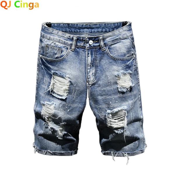 men's jeans 2021 summer men vintage ripped short streetwear hole slim denim shorts male brand clothes size 27-30 31 32 33 34 36, Blue
men's jeans 2021 summer men vintage ripped short streetwear hole slim denim shorts male brand clothes size 27-30 31 32 33 34 36, Blue