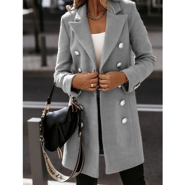 women's wool & blends autumn winter women fashion long sleeve double breasted overcoat high street casual trench coat outwear 2021, Black
women's wool & blends autumn winter women fashion long sleeve double breasted overcoat high street casual trench coat outwear 2021, Black