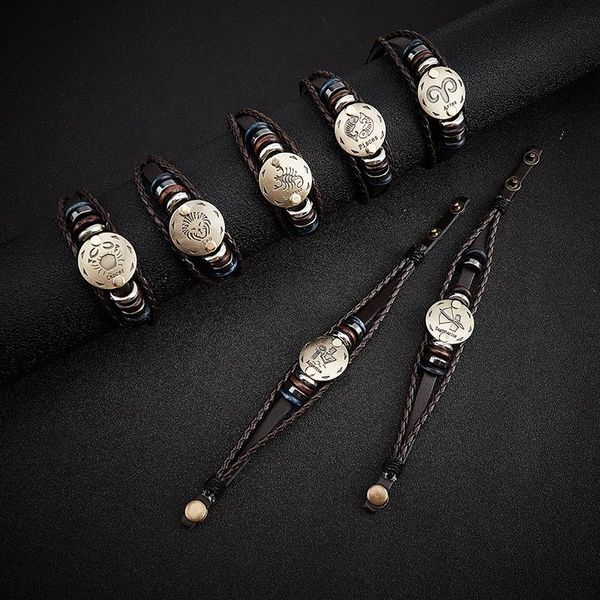 link, chain 1pc birthday gift punk zodiac signs aries leo bracelet constellations charm men bracelets virgo pisces pendant women, Black
link, chain 1pc birthday gift punk zodiac signs aries leo bracelet constellations charm men bracelets virgo pisces pendant women, Black