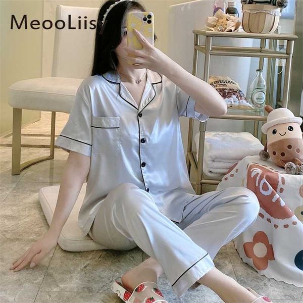 pyjamas for women silk satin pajamas pyjamas set short sleeve sleepwear pajamas suit female sleep two piece set loungewear 211007, Black;red
pyjamas for women silk satin pajamas pyjamas set short sleeve sleepwear pajamas suit female sleep two piece set loungewear 211007, Black;red