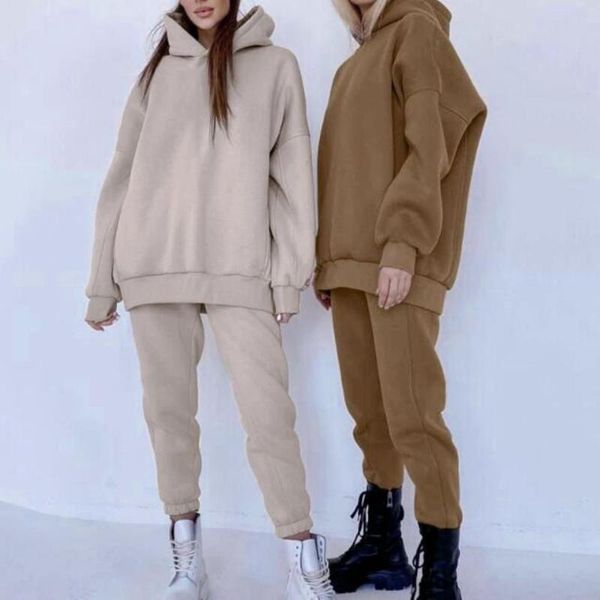 women's hoodies & sweatshirts tracksuit hoodie 2 piece set oversized fleece pullover jogger casual sports pants lady solid sportswear s, Black
women's hoodies & sweatshirts tracksuit hoodie 2 piece set oversized fleece pullover jogger casual sports pants lady solid sportswear s, Black