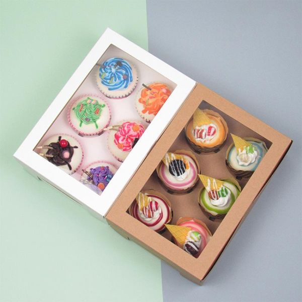 gift wrap 10pcs 2/4/6 cavities cupcake boxes with window muffin sweety holder dessert containers kraft paper packaging cake cookie box
gift wrap 10pcs 2/4/6 cavities cupcake boxes with window muffin sweety holder dessert containers kraft paper packaging cake cookie box