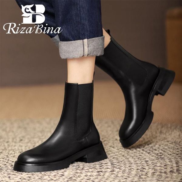 boots rizabina real leather women shoes ankle thick heels slip on fashion short boot cool winter ladies footwear size 34-39, Black
boots rizabina real leather women shoes ankle thick heels slip on fashion short boot cool winter ladies footwear size 34-39, Black
