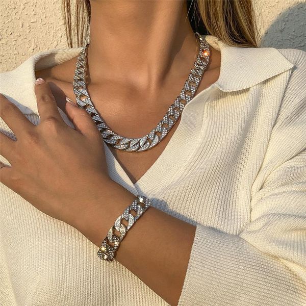 chokers cosysail miami curb cuban chain necklace bracelet for women men iced out rhinestones chian statement jewelry gift, Golden;silver
chokers cosysail miami curb cuban chain necklace bracelet for women men iced out rhinestones chian statement jewelry gift, Golden;silver