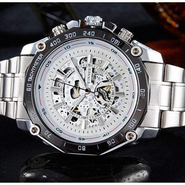 automatic winding mechanical watches men full steel skeleton noctilucent point waterproof wrist watch for man wristwatches, Slivery;brown
automatic winding mechanical watches men full steel skeleton noctilucent point waterproof wrist watch for man wristwatches, Slivery;brown