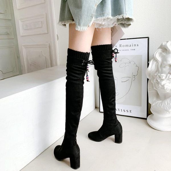 boots women winter warm plush over the knee flock square high heel long fashion stretch thigh shoes 2021, Black
boots women winter warm plush over the knee flock square high heel long fashion stretch thigh shoes 2021, Black