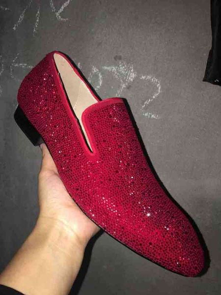 party wedding luxury man shoes red bottom loafers suede with rhinestone strass dress for mens slip on flats designer brand, Black
party wedding luxury man shoes red bottom loafers suede with rhinestone strass dress for mens slip on flats designer brand, Black