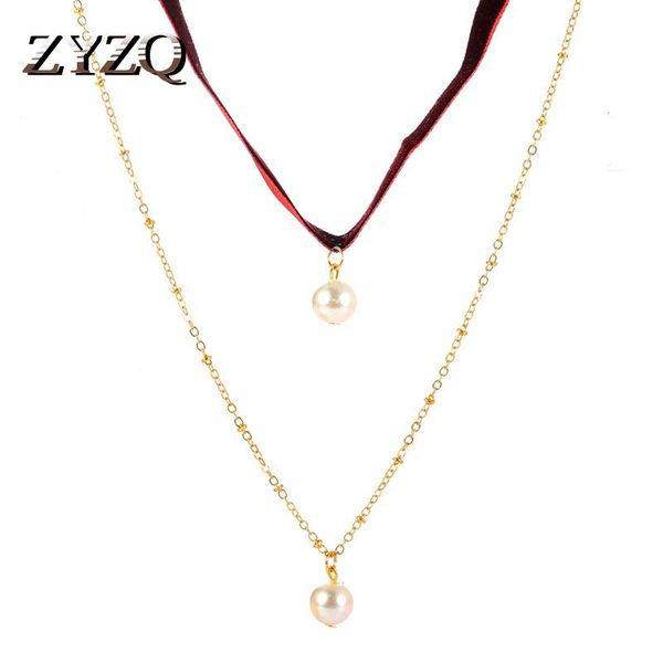 chains zyzq double layer imitation pearls choker necklace for women red blue pendants necklaces charms jewellery collier femme, Silver
chains zyzq double layer imitation pearls choker necklace for women red blue pendants necklaces charms jewellery collier femme, Silver