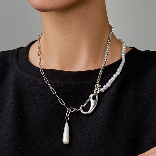 pendant necklaces double-layer pearl stitching necklace hip hop chain clavicle choker for women men jewelry & pendants colar, Silver
pendant necklaces double-layer pearl stitching necklace hip hop chain clavicle choker for women men jewelry & pendants colar, Silver
