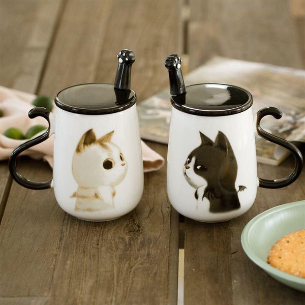 mugs 500ml cartoon cat ceramics mug with lid and spoon coffee milk tea breakfast cup drinkware novelty gifts 
mugs 500ml cartoon cat ceramics mug with lid and spoon coffee milk tea breakfast cup drinkware novelty gifts