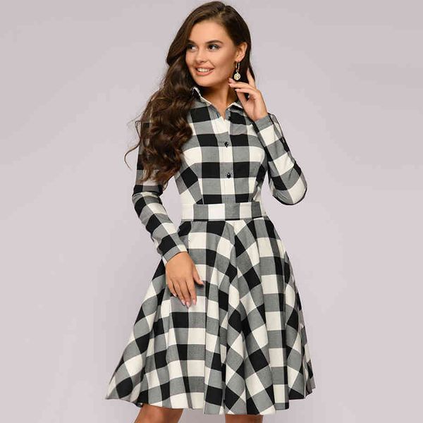 dresses women vintage sashes plaid printed party long sleeve turn down collar elegant casual autumn new fashion dress, Black;gray
dresses women vintage sashes plaid printed party long sleeve turn down collar elegant casual autumn new fashion dress, Black;gray