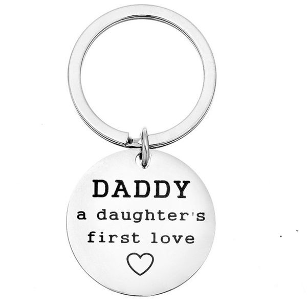 new father's day personalized gift stainless steel keychain pendant round car key chain luggage decoration family keyring ewa5331, Silver
new father's day personalized gift stainless steel keychain pendant round car key chain luggage decoration family keyring ewa5331, Silver