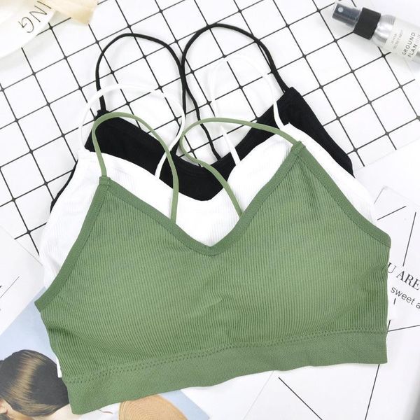 women crop tube cropped bra seamless threaded underwear sports fitness bras beautiful back tank bustiers & corsets, Black;white
women crop tube cropped bra seamless threaded underwear sports fitness bras beautiful back tank bustiers & corsets, Black;white