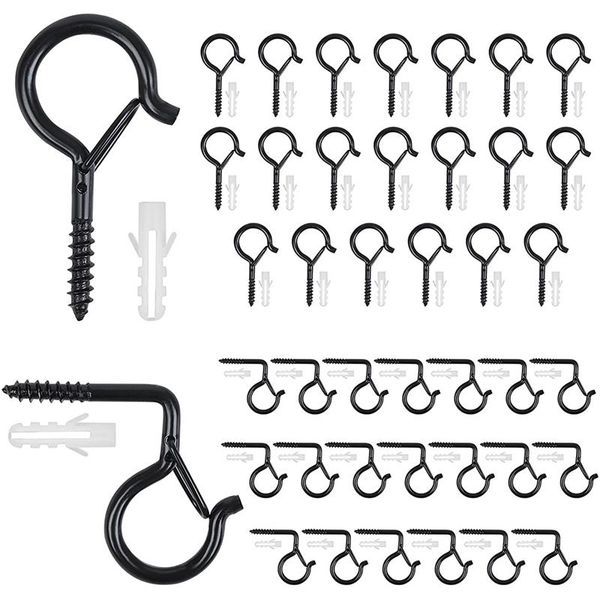 hooks & rails 40 pack q-hanger metal screw safety buckle christmas lights hanger for outdoor string xmas