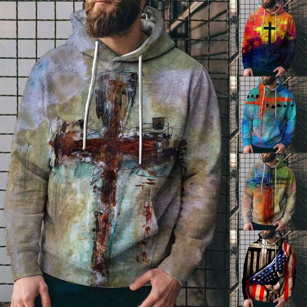 men's hoodies & sweatshirts winter novelty printed long sleeve hooded sports sweatshirt hoodie with pockets 3d, Black 
men's hoodies & sweatshirts winter novelty printed long sleeve hooded sports sweatshirt hoodie with pockets 3d, Black