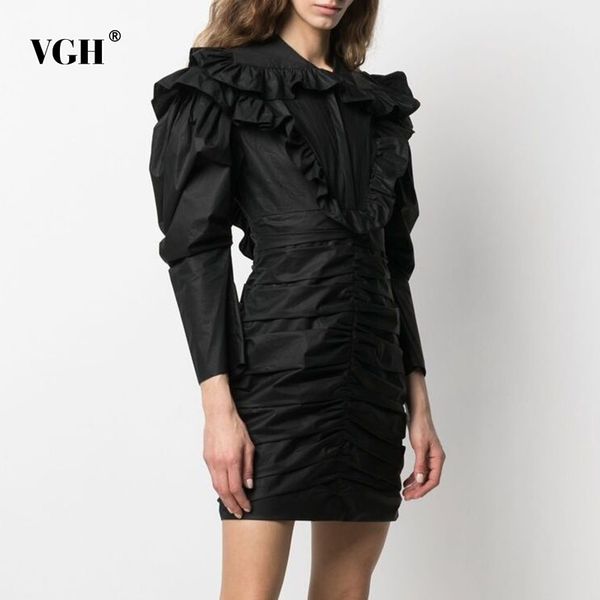 vgh black casual dress for women peter pan collar puff three quarter sleeve high waist ruched slim mini dresses female tide 210421, Black;gray
vgh black casual dress for women peter pan collar puff three quarter sleeve high waist ruched slim mini dresses female tide 210421, Black;gray