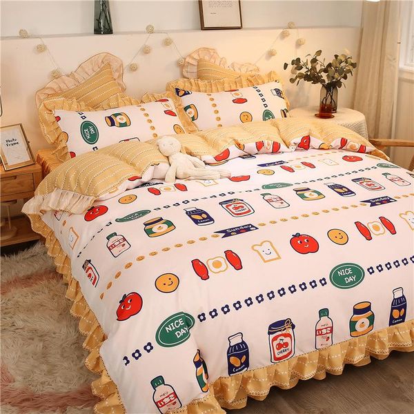 bedding sets set korean princess style lace duvet cover bed skirt for bedroom quality quilt and pillowcase 
bedding sets set korean princess style lace duvet cover bed skirt for bedroom quality quilt and pillowcase