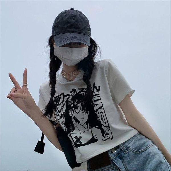 women's t-shirt cartoon gril print casual harajuku women t-shirts summer short sleeve loose t shirt female students streetwear, White
women's t-shirt cartoon gril print casual harajuku women t-shirts summer short sleeve loose t shirt female students streetwear, White