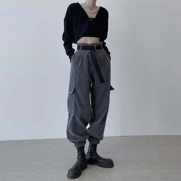 women's pants & capris 2021 style in street po cool grey corset belt overalls loose casual, Black;white
women's pants & capris 2021 style in street po cool grey corset belt overalls loose casual, Black;white