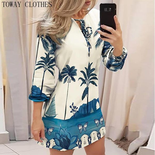 casual dresses women tropical print tie front long sleeve dress elegant fashion chic, Black;gray
casual dresses women tropical print tie front long sleeve dress elegant fashion chic, Black;gray