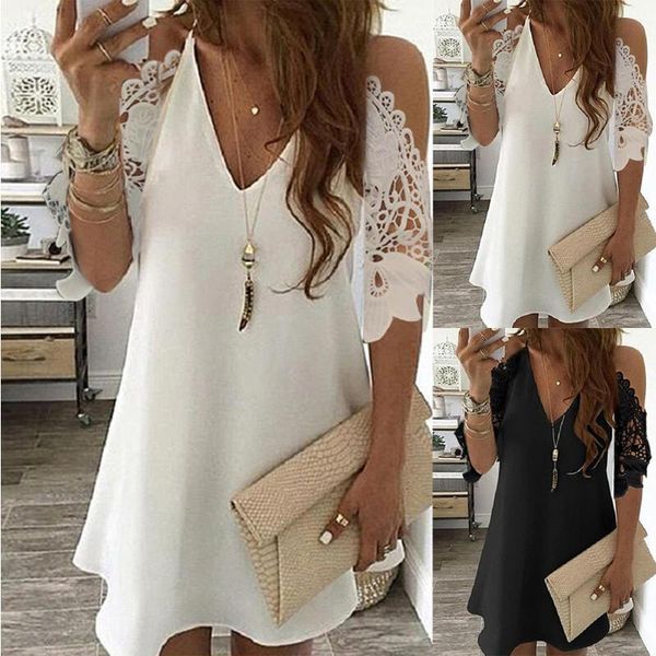 casual dresses for women fashion v-neck lace hollow out ladies summer strapless solid color sling v41g, Black;gray
casual dresses for women fashion v-neck lace hollow out ladies summer strapless solid color sling v41g, Black;gray