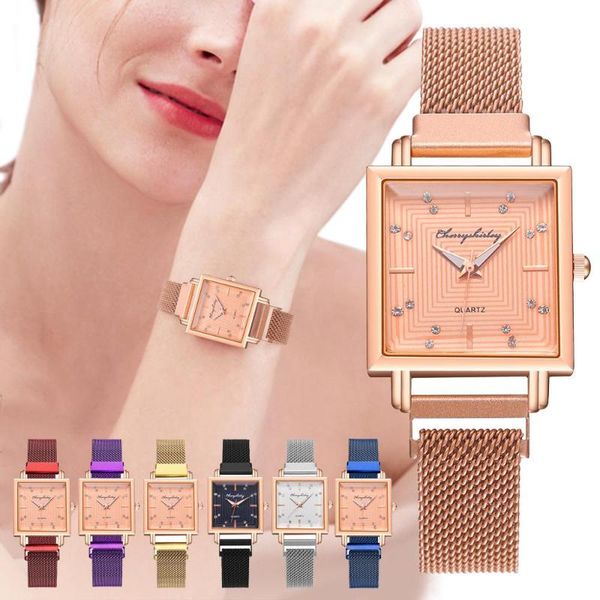wristwatches women magnet buckle square watches rhinestones luxury ladies female simple style for christmas gift clock orologio, Slivery;brown
wristwatches women magnet buckle square watches rhinestones luxury ladies female simple style for christmas gift clock orologio, Slivery;brown