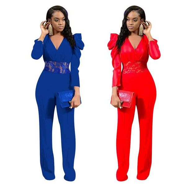 women's jumpsuits & rompers v-neck solid lace patchwork petal sleeve long straight romper women jumpsuit, Black;white
women's jumpsuits & rompers v-neck solid lace patchwork petal sleeve long straight romper women jumpsuit, Black;white