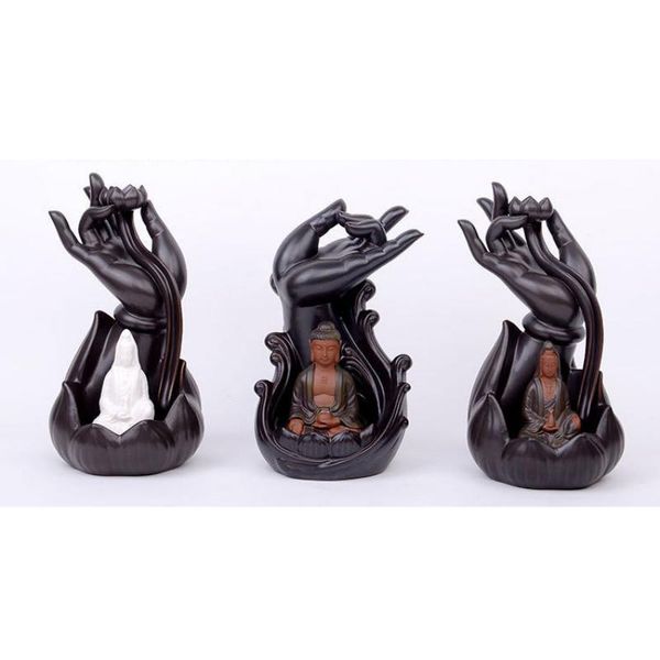 smoke waterfall backflow incense burner ceramic buddha's hand holder portable buddha censer buddhist home decoration fragrance lamps
smoke waterfall backflow incense burner ceramic buddha's hand holder portable buddha censer buddhist home decoration fragrance lamps