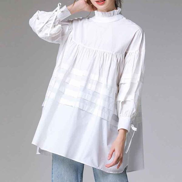 seebeautiful large size blouse shirt stand collar long sleeve bandage stitching simple fashion 2021 summer autumn women t863 women's bl, White
seebeautiful large size blouse shirt stand collar long sleeve bandage stitching simple fashion 2021 summer autumn women t863 women's bl, White