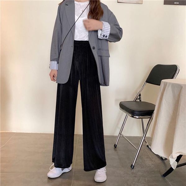 women's pants & capris focal20 streetwear solid color velvet women elastic waist wide leg loose female trousers fashion warm autumn lad, Black;white
women's pants & capris focal20 streetwear solid color velvet women elastic waist wide leg loose female trousers fashion warm autumn lad, Black;white