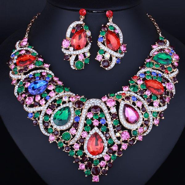 earrings & necklace stylish beauty color exaggerated bridal set with alloy platingcrystal rhinestone, Silver
earrings & necklace stylish beauty color exaggerated bridal set with alloy platingcrystal rhinestone, Silver