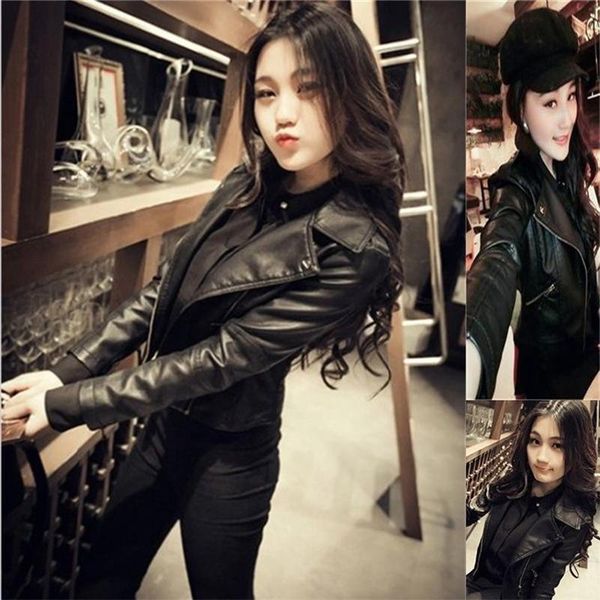 women's leather & faux pu jacket women fashion bright colors black motorcycle coat short biker soft female autumn
women's leather & faux pu jacket women fashion bright colors black motorcycle coat short biker soft female autumn