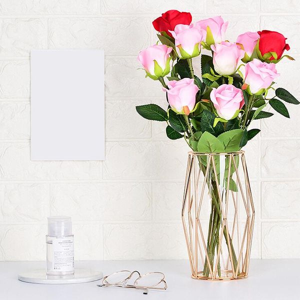 vases luxurious nordic ins deskdecoration glass vase + metal shelf flower inserter rose flowers flowerpot decorate bouquet
vases luxurious nordic ins deskdecoration glass vase + metal shelf flower inserter rose flowers flowerpot decorate bouquet