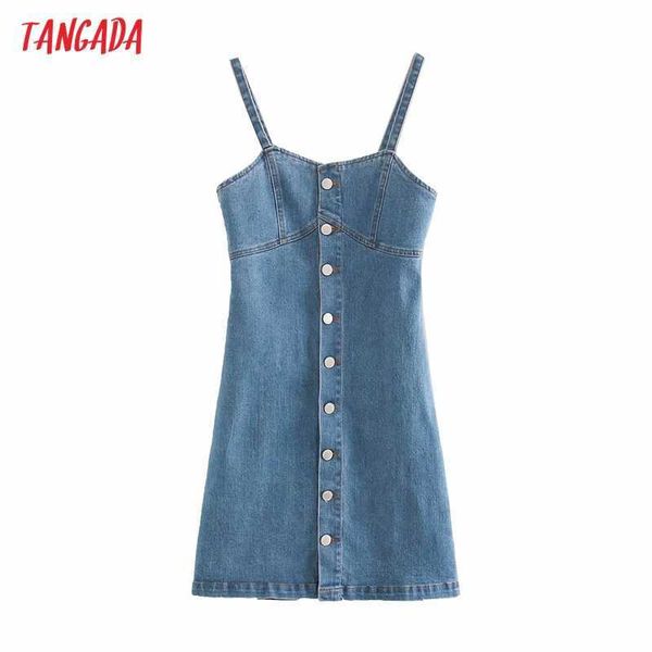 tangada fashion women blue denim strap dress sleeveless backless buttons female casual dress 4m141 210609, Black;gray
tangada fashion women blue denim strap dress sleeveless backless buttons female casual dress 4m141 210609, Black;gray