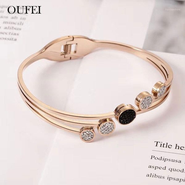 oufei rose gold elegant bracelet femme stainless steel jewelry woman charms cuff bracelets bangles for women, Black
oufei rose gold elegant bracelet femme stainless steel jewelry woman charms cuff bracelets bangles for women, Black