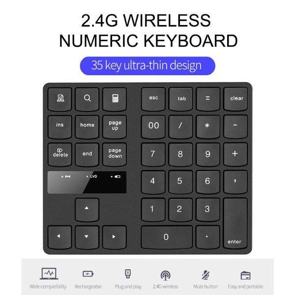 keyboards wireless numeric keyboard portable keypad 35 keys pc rechargeable digital 2.4g for accounting teller/cashier desk/bank
keyboards wireless numeric keyboard portable keypad 35 keys pc rechargeable digital 2.4g for accounting teller/cashier desk/bank