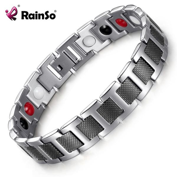 link, chain rainso natural healthy bracelet bio energy 4 elements stainless steel sports style design for men gift 2021, Black
link, chain rainso natural healthy bracelet bio energy 4 elements stainless steel sports style design for men gift 2021, Black