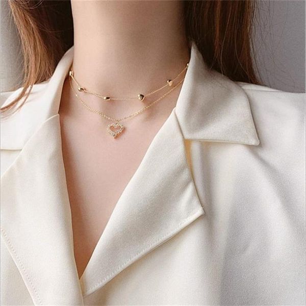 chokers 2021 double layer chain choker necklace for women korean style heart pendant female collar chocker fashion jewelry, Golden;silver
chokers 2021 double layer chain choker necklace for women korean style heart pendant female collar chocker fashion jewelry, Golden;silver