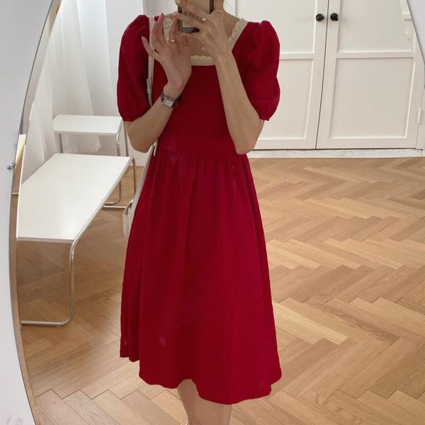 dresses retro red gentle quality summer high waist vintage thin all match stylish women a-line es, Black;gray
dresses retro red gentle quality summer high waist vintage thin all match stylish women a-line es, Black;gray