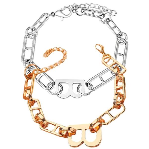 tennis design gold silver color metal letter b bracelets for women thick link chain bracelet fashion jewelry, Golden;silver 
tennis design gold silver color metal letter b bracelets for women thick link chain bracelet fashion jewelry, Golden;silver
