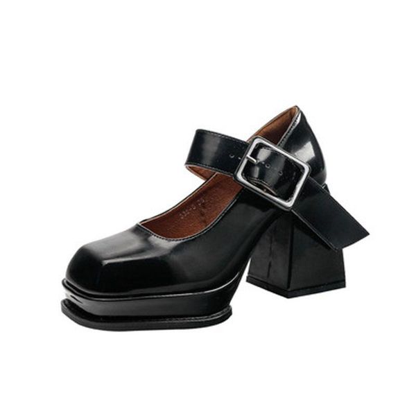 dress shoes 2021 women block high heels lolita fashion platform small leather shoe round toe pure color belt buckle, Black
dress shoes 2021 women block high heels lolita fashion platform small leather shoe round toe pure color belt buckle, Black