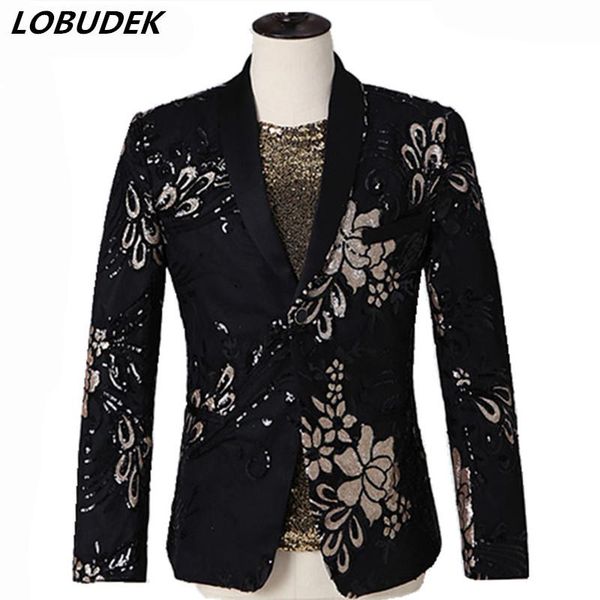 men's suits & blazers men golden black sequins embroidery blazer suit night club singers prom party tuxedo pants 2 pieces set performan, White;black
men's suits & blazers men golden black sequins embroidery blazer suit night club singers prom party tuxedo pants 2 pieces set performan, White;black