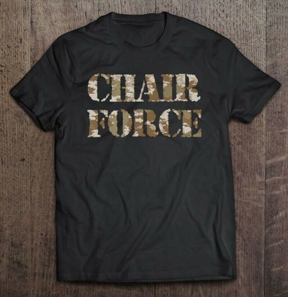 chair force military camo army gift t-shirt black s-5xl, White;black