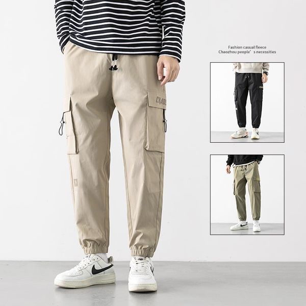 men vintage cargo pants 2021 mens hippop khaki pockets joggers elastic waist korean autumn solid color harem men's, Black
men vintage cargo pants 2021 mens hippop khaki pockets joggers elastic waist korean autumn solid color harem men's, Black